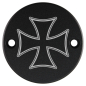 Preview: Motordeckel - Point-Cover - schwarz - mit Lasergravur → Cross