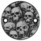 Preview: Motordeckel - Point-Cover - schwarz - mit Lasergravur → Skull-Party 01