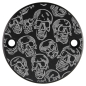 Preview: Motordeckel - Point-Cover - schwarz - mit Lasergravur → Skull-Party 02