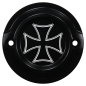 Preview: Motordeckel - Point-Cover - schwarz - mit Lasergravur → Cross