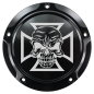 Preview: Motordeckel - Derby-Cover - schwarz - mit Lasergravur → Cross & Skull 02