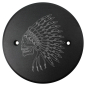 Preview: Motordeckel - links - mit Lasergravur - Indian Skull