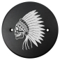 Preview: Motordeckel - links - mit Lasergravur - Indian Skull 01