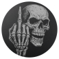 Preview: Pulley-Cover schwarz mit Lasergravur → Fuck You Skull