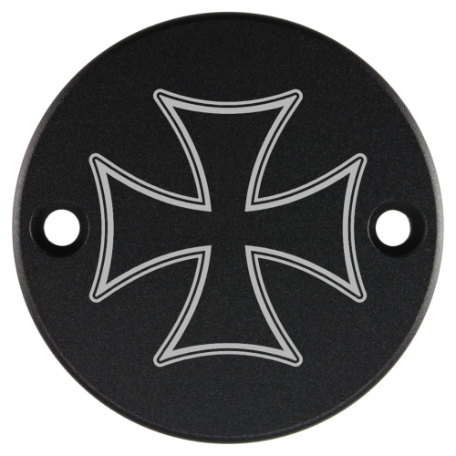 Motordeckel - Point-Cover - schwarz - mit Lasergravur → Cross
