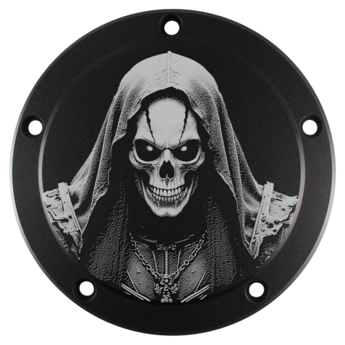 Motordeckel - Derby-Cover - schwarz - mit Lasergravur → Reaper 2
