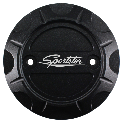 Motordeckel - Kupplungsdeckel - schwarz - mit Lasergravur → Sportster-Schriftzug