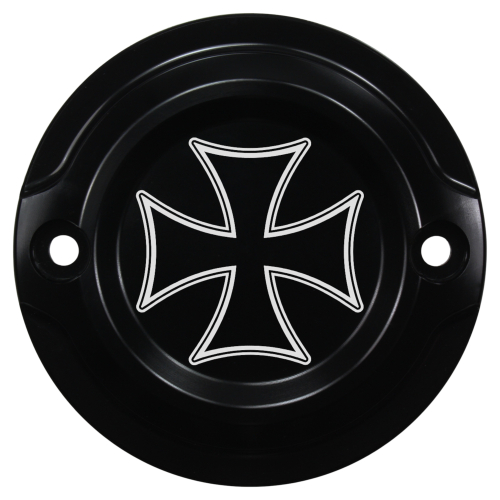 Motordeckel - Point-Cover - schwarz - mit Lasergravur → Cross