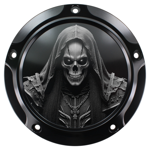Motordeckel - Derby-Cover - schwarz - mit Lasergravur → Reaper 02