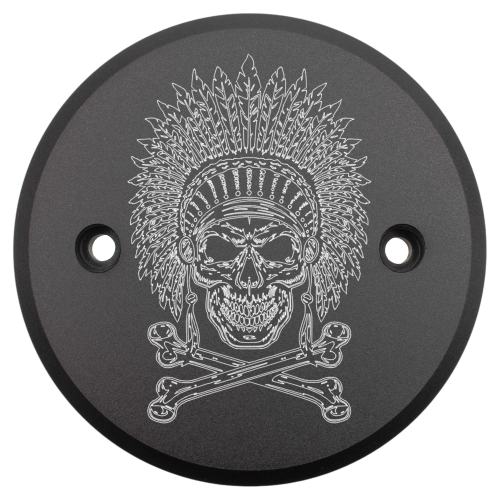 Motordeckel - links - mit Lasergravur → Indian Skull 01
