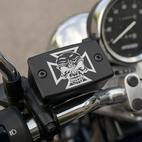 Preview: Flüssigkeitsbehälter-Deckel - schwarz → Cross & Skull