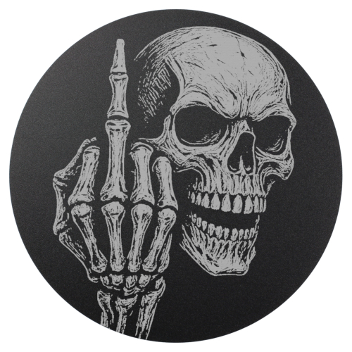 Pulley-Cover schwarz mit Lasergravur → Fuck You Skull