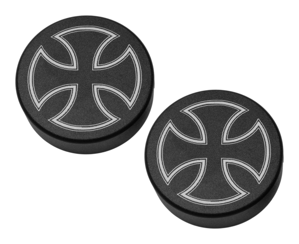 Schrauben-Cover - Gabelholme - Flat - schwarz → Cross