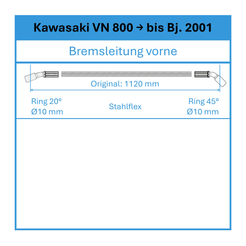 Preview: Bremsleitung - Stahlflex - vorne → bis 2001