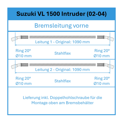Preview: Bremsleitung - Stahlflex - vorne