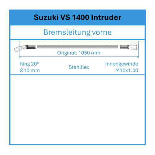Preview: Bremsleitung - Stahlflex - vorne