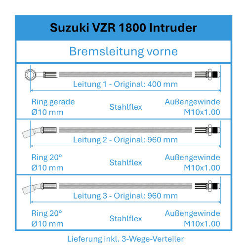 Preview: Bremsleitung - Stahlflex - vorne