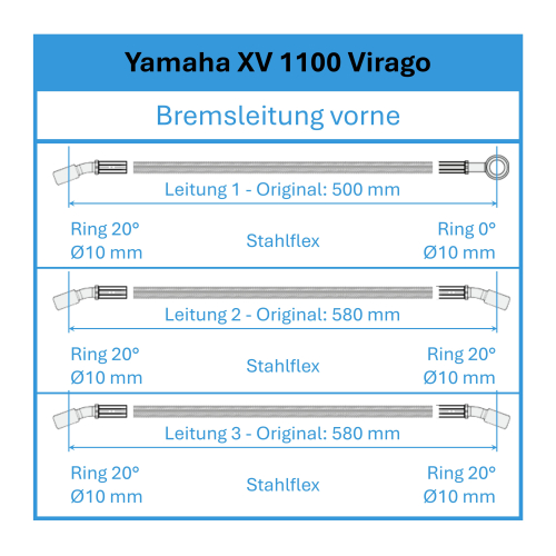 Preview: Bremsleitung - Stahlflex - vorne