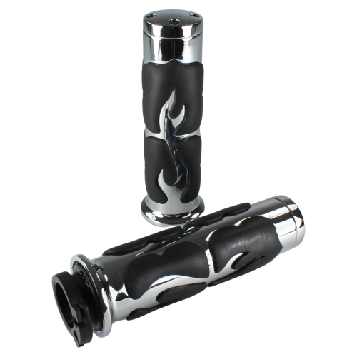 Griffe - Flame - für Zoll-Lenker → verchromt