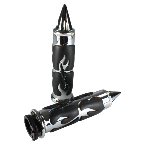 Griffe - Flame & Pike - für Zoll-Lenker → verchromt