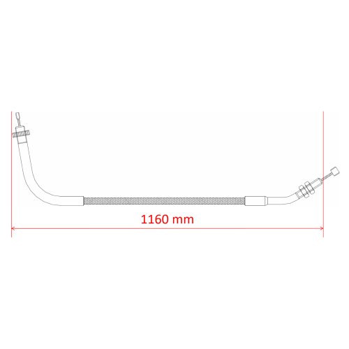 Gaszug Schließer von Motion Pro → Stahlflex → 120 mm länger