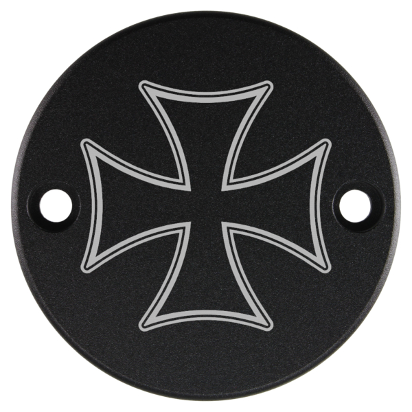 Motordeckel - Point-Cover - schwarz - mit Lasergravur → Cross