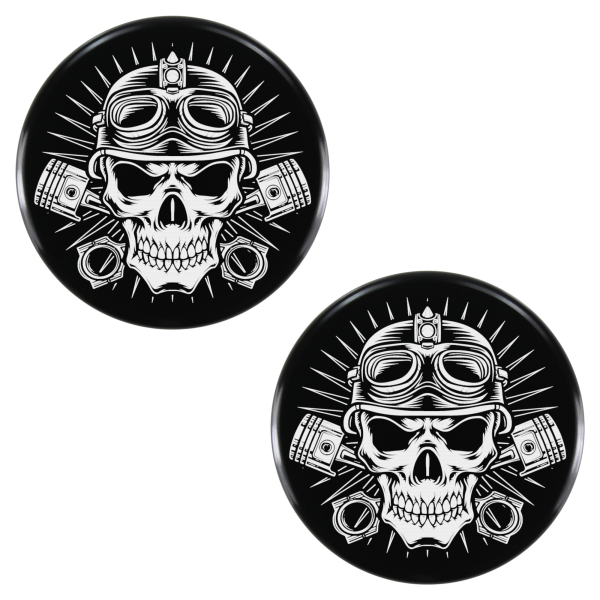Schrauben-Cover - Gabelholme - Flat - schwarz → Skull & Pistons 01