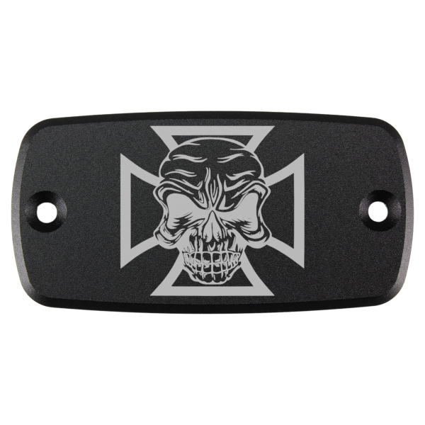 Flüssigkeitsbehälter-Deckel mit Lasergravur → Cross & Skull