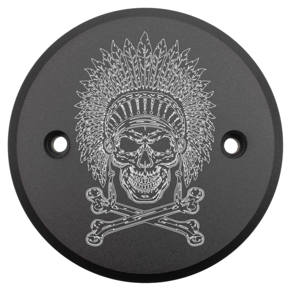 Motordeckel - links - mit Lasergravur → Indian Skull 01