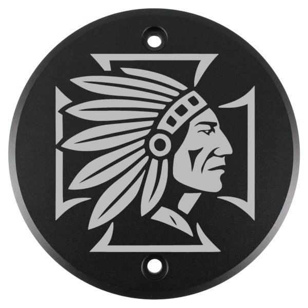 Motordeckel - rechts - mit Lasergravur - Cross & Indian