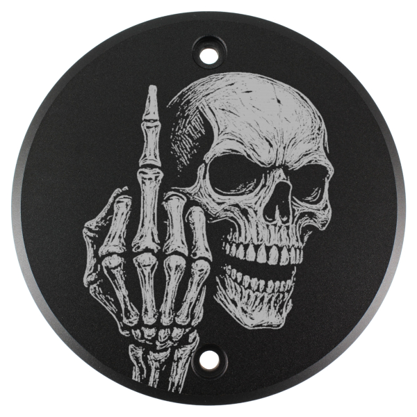 Motordeckel - rechts - mit Lasergravur - Fuck You Skull
