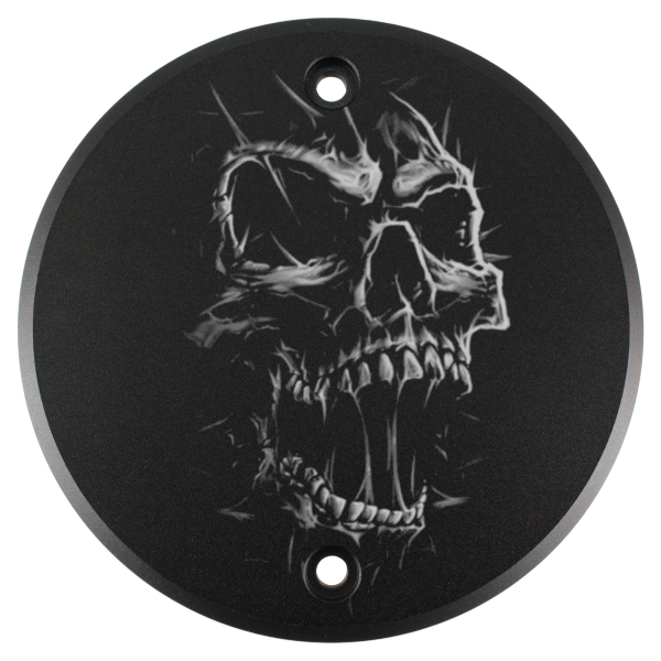 Motordeckel - rechts - mit Lasergravur - Skull 01