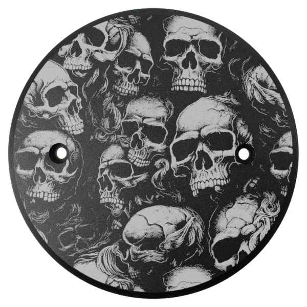 Motordeckel - links - mit Lasergravur - Skull-Party