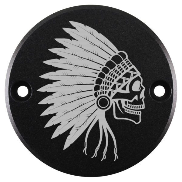 Motordeckel - rechts - mit Lasergravur → Indian Skull