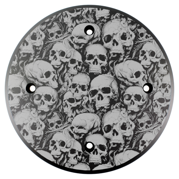 Motordeckel - links - schwarz → Skull-Party