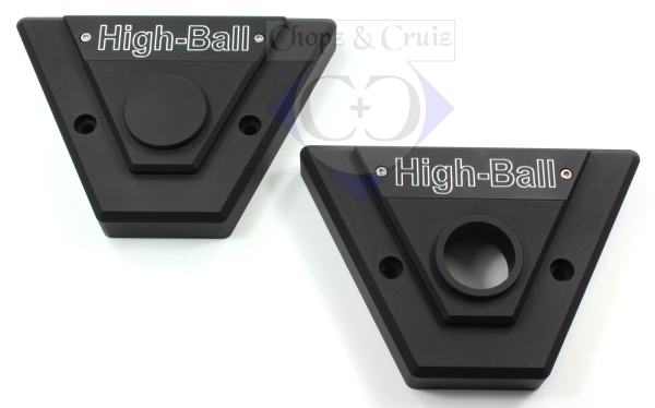 Seitendeckel - Zylinder - V-Design - mattschwarz - High-Ball