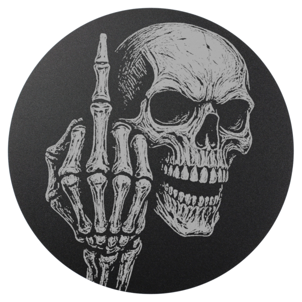 Pulley-Cover schwarz mit Lasergravur → Fuck You Skull