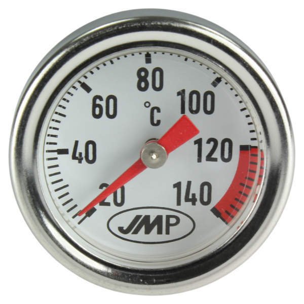 Oeltemperatur-Anzeige von JMP - M30x1.5 - Gehäuse silber - Zifferblatt weiss