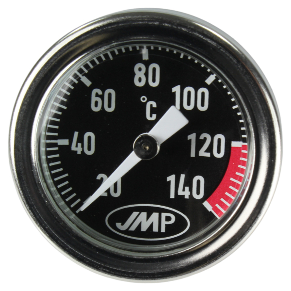 Oeltemperatur-Anzeige von JMP - M20x2.5 → Zifferblatt schwarz - Gehäuse silber