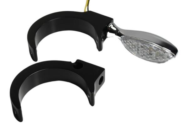 Blinkerhalter - Gabelholm - Shorty - 56mm - M8 - schwarz