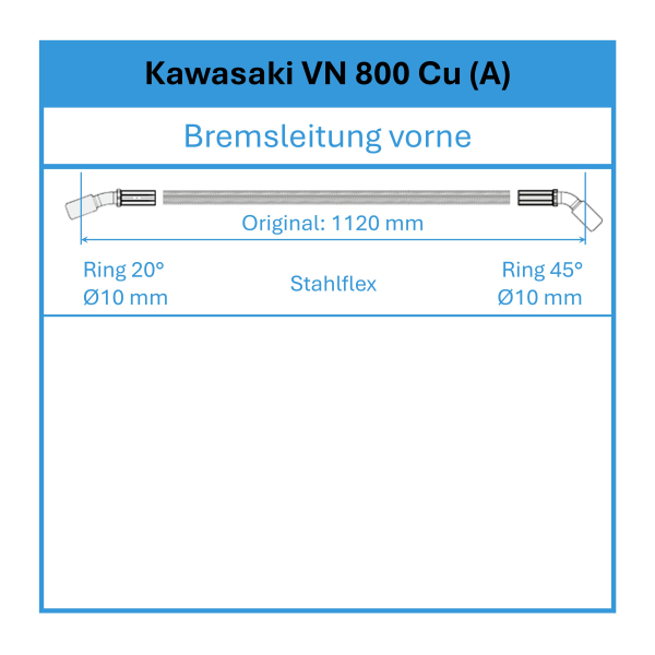 Bremsleitung - Stahlflex - vorne → bis 2001