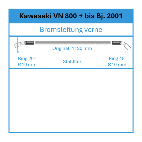 Bremsleitung - Stahlflex - vorne → bis 2001