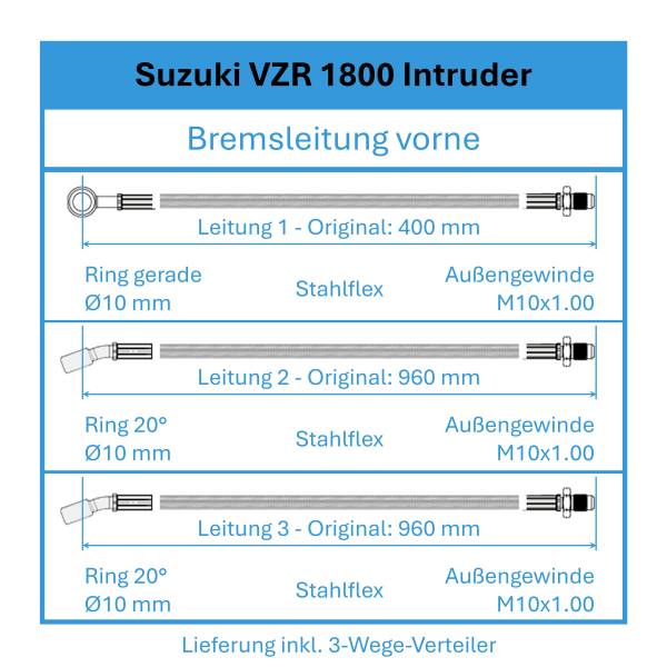 Bremsleitung - Stahlflex - vorne