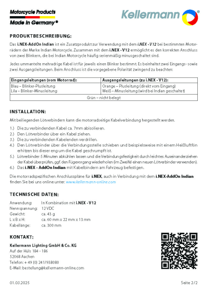 Indian-AddOn für die i.NEX von Kellermann