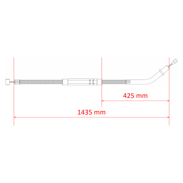 Bowdenzug-Satz von Motion Pro → Stahlflex → 120 mm länger