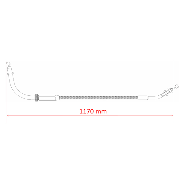 Bowdenzug-Satz von Motion Pro → Stahlflex → 120 mm länger