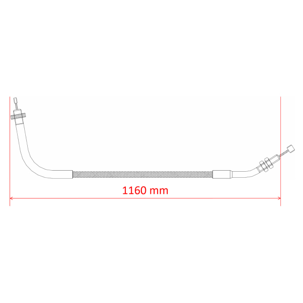 Gaszug Schließer von Motion Pro → Stahlflex → 120 mm länger